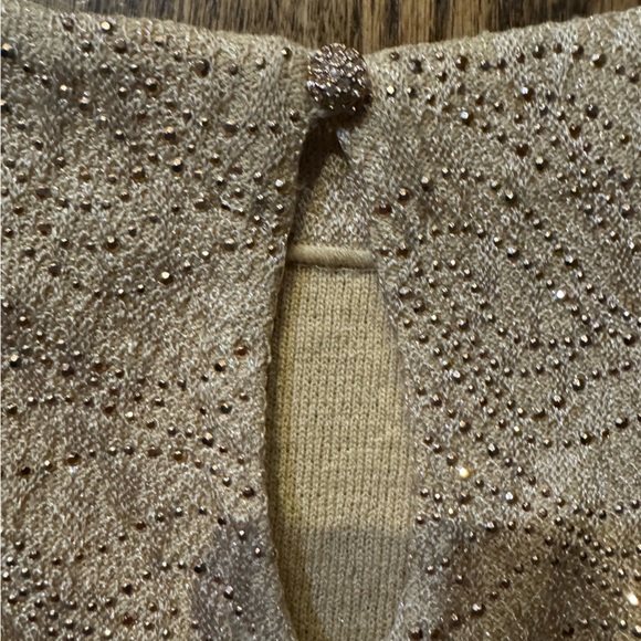 St. John Gold Shimmer Embellished Evening Dress, size 4 - Picture 5 of 6